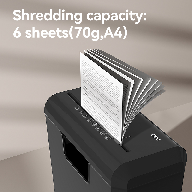 ქაღალდის გამანადგურებელი 6P/10L/6mm/3min T103SC , DELI - Image 2