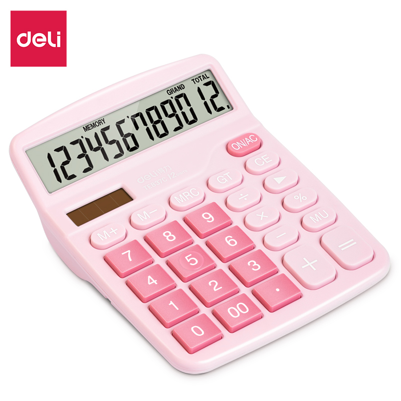 კალკულატორი 12 თანრიგიანი PINK TE837C ,Deli - Image 1
