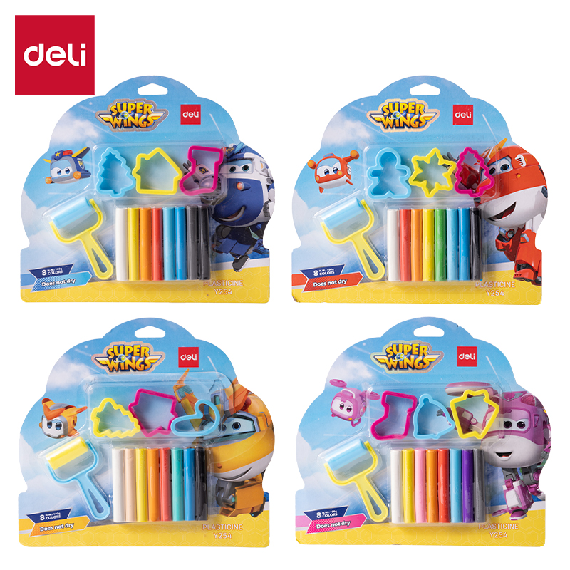 საძერწი მასალა Plasticine 8ფერი, Y254 , DELI - Image 1