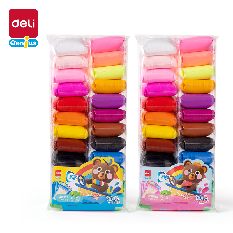 საძერწი მასალა Soft Clay 12ფერი, YC111-24, DELI - Image 1